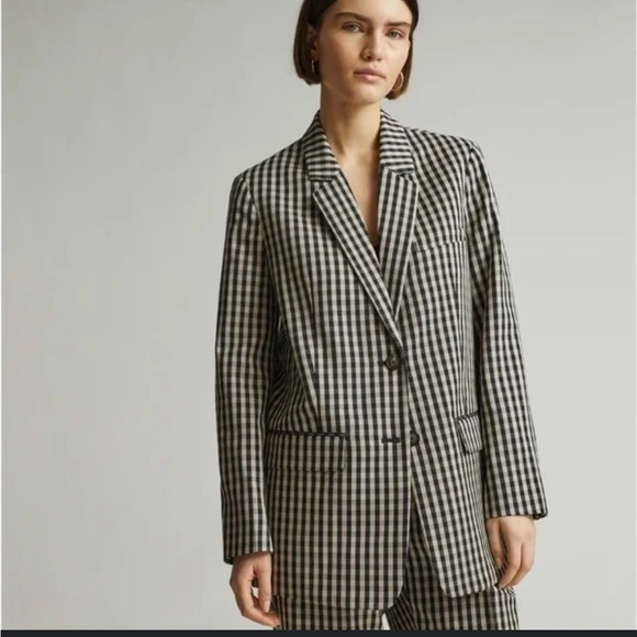 Everlane Jackets & Blazers - Everlane houndstooth checker black tan oversized TENCEL™ Lyocell cotton 0 new